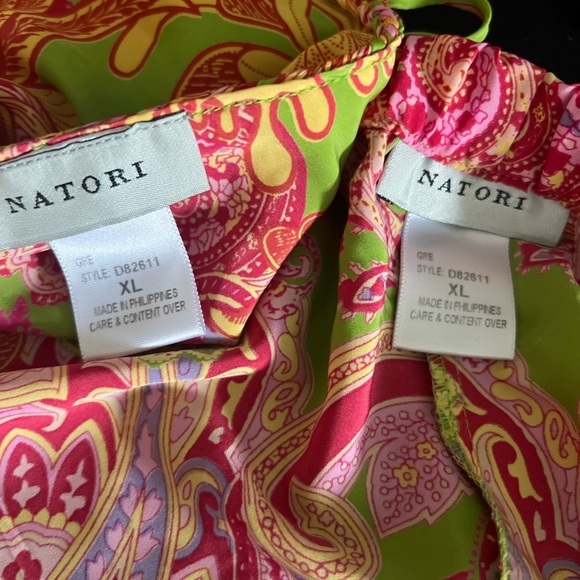 Natori Green and Pink Paisley Pajama Set - Picture 15 of 16